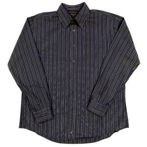 𝅺nordstrom Black & Blue Stripes Button-Up Dress Shirt